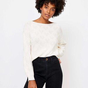 Boatneck Heart Pattern Sweater